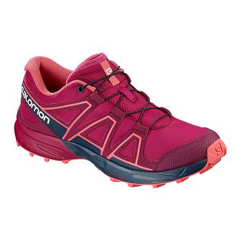 Salomon SPEEDCROSS J - Cervene Turistické Topánky Detske, S0184SK